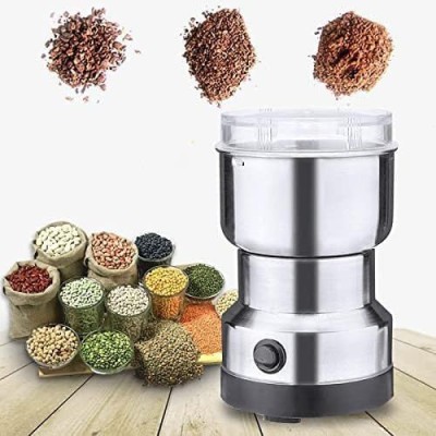 Mixer Grinder Smash Machine Stainless Steel Multifunctional Electric Grinder & Coffee Maker Mini Spice, Dry Masala Grinder for Beans, Nuts & Grains, Household Mixer Grinder (Silver)